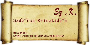 Száraz Krisztián névjegykártya