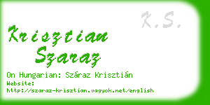 krisztian szaraz business card