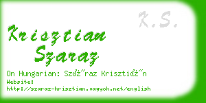 krisztian szaraz business card